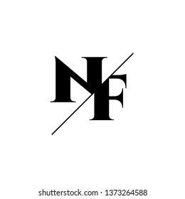 Initial Letter NF Monogram Sliced. Logo template isolated on white background