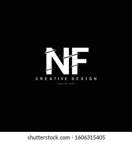 Initial Letter NF Sliced Uppercase Modern Logo Design