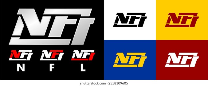 initial letter NFL logo design vector template 