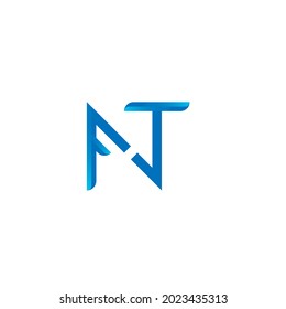 Initial Letter NFT Monogram Logo Vector Blue