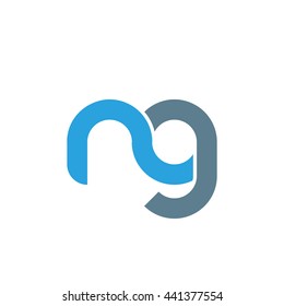 initial letter ng linked round lowercase logo blue