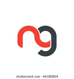 initial letter ng linked round lowercase logo red