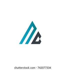 Initial Letter NG Linked Triangle Design Logo