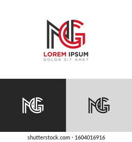 Initial Letter NG linked uppercase overlap modern logo design template. Suitable for business, consulting group company