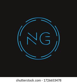 Plantilla de vectores de diseño de logotipo NG de la carta inicial. Diseño de logotipo de carta NG de resumen digital