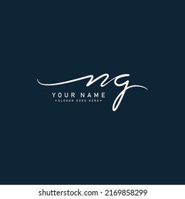 Initial Letter NG Logo - Hand Drawn Signature Style Logo