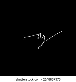 Logotipo de letra inicial ng - logotipo de firma manuscrita
