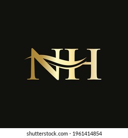 Initial Letter NH Linked Logo for business and company identity. Modern Letter NH Logo Vector Template with modern trendy