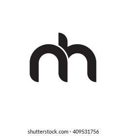 initial letter nh linked round lowercase monogram logo black