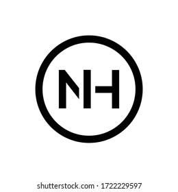 Plantilla de vectores de diseño del logotipo NH de la carta inicial. Diseño del logotipo de la carta Creative Abstract NH