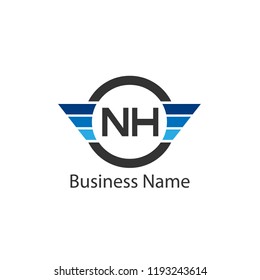 Initial Letter NH Logo Template Design