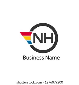 Initial Letter NH Logo Template Design