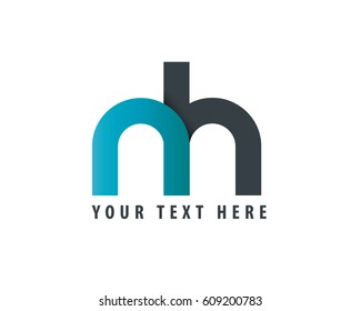 Initial Letter NH Rounded Lowercase Logo