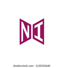 Initial Letter NI Hexagonal Shape Logo Design