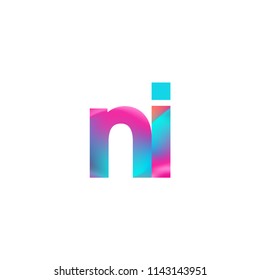 Initial Letter NI Logo Lowercase colorful design, Modern and Simple Logo Design.
