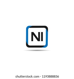 Initial Letter NI Logo Template Design