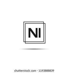 Initial Letter NI Logo Template Design