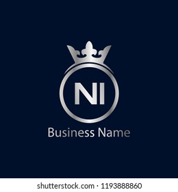 Initial Letter NI Logo Template Design