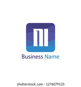 Initial Letter NI Logo Template Design