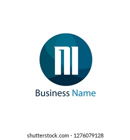 Initial Letter NI Logo Template Design
