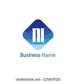 Initial Letter NI Logo Template Design