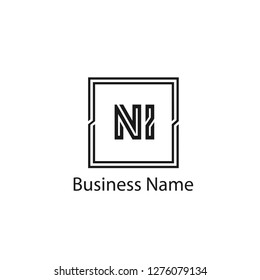 Initial Letter NI Logo Template Design