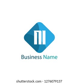 Initial Letter NI Logo Template Design