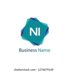 Initial Letter NI Logo Template Design
