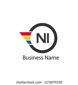 Initial Letter NI Logo Template Design