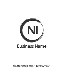 Initial Letter NI Logo Template Design
