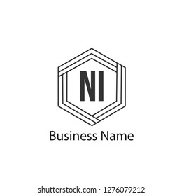 Initial Letter NI Logo Template Design