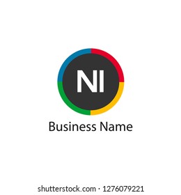 Initial Letter NI Logo Template Design