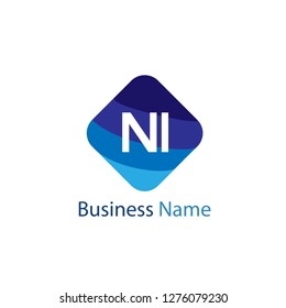 Initial Letter NI Logo Template Design