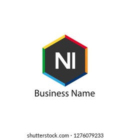 Initial Letter NI Logo Template Design