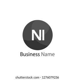 Initial Letter NI Logo Template Design