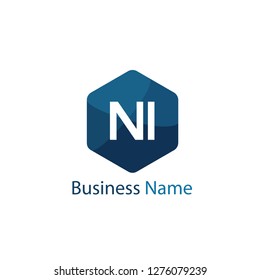 Initial Letter NI Logo Template Design