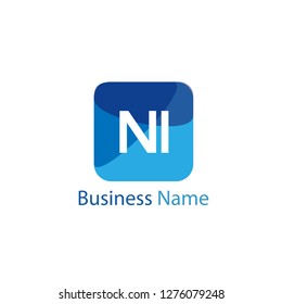 Initial Letter NI Logo Template Design