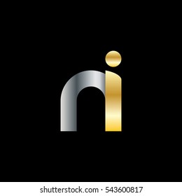 Initial Letter NI Rounded Lowercase Logo