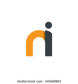 Initial Letter NI Rounded Lowercase Logo