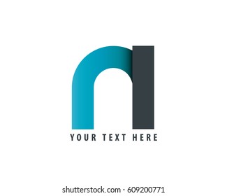 Initial Letter NI Rounded Lowercase Logo