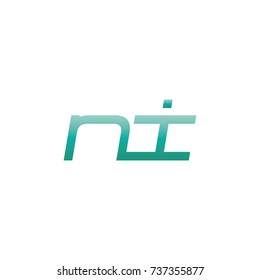 initial letter ni thin logo design