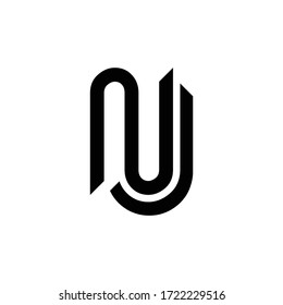Plantilla de vectores de diseño del logotipo NJ de la carta inicial. Diseño del logotipo de la carta Creative Abstract NJ