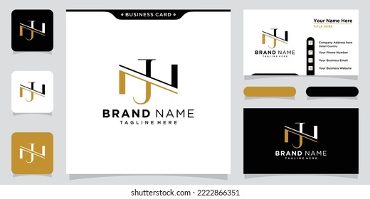 Plantilla de diseño de logotipo de carta inicial NJ