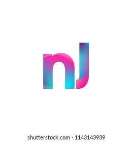Initial Letter NJ Logo Lowercase colorful design, Modern and Simple Logo Design.
