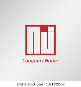 Initial Letter NJ Logo Template