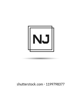Initial Letter NJ Logo Template Design