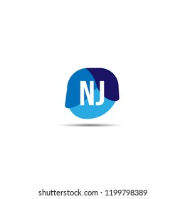 Initial Letter NJ Logo Template Design