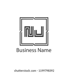 Initial Letter NJ Logo Template Design