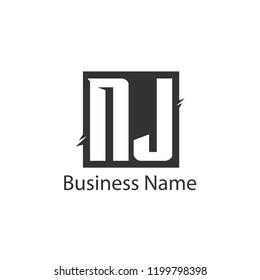 Initial Letter Nj Logo Template Design Stock Vector (Royalty Free ...