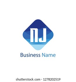 Initial Letter NJ Logo Template Design